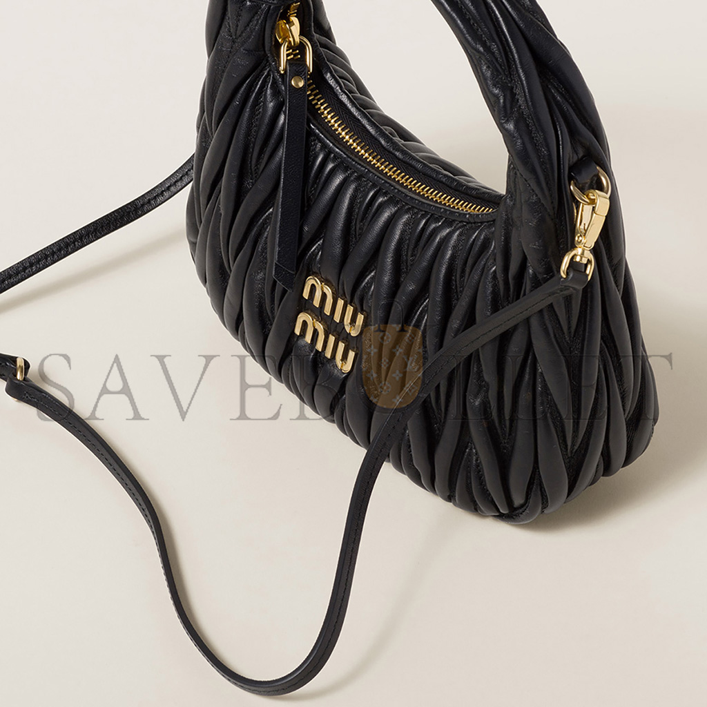 MIU MIU WANDER MATELASSÉ NAPPA LEATHER HOBO BAG 5BC125 (20*17*6cm) MIU MIU WANDER MATELASSÉ NAPPA LEATHER HOBO BAG 5BC125 (20*17*6cm)